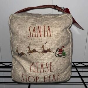 Santa Please Stop Here Decorative Door Stop
